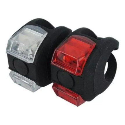 Par De Sinalizadores P/ Bike Pisca Led Diant/tras Absolute Cor Preto